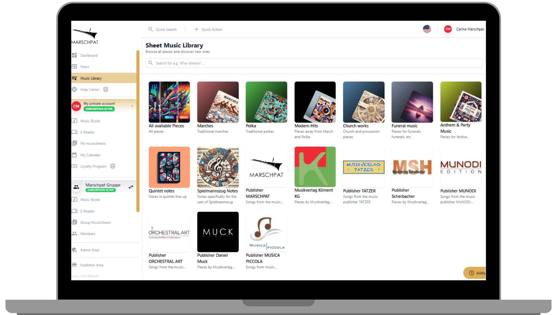 Marschpat Web-App englisch