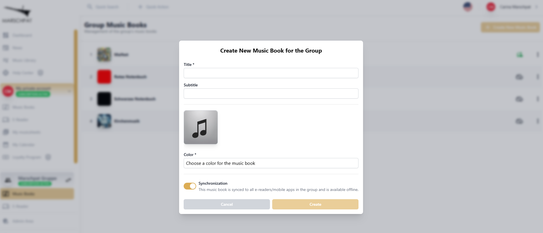 Music Book creation